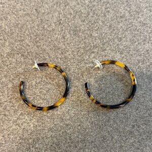 Tortoise Shell Hoop Earrings